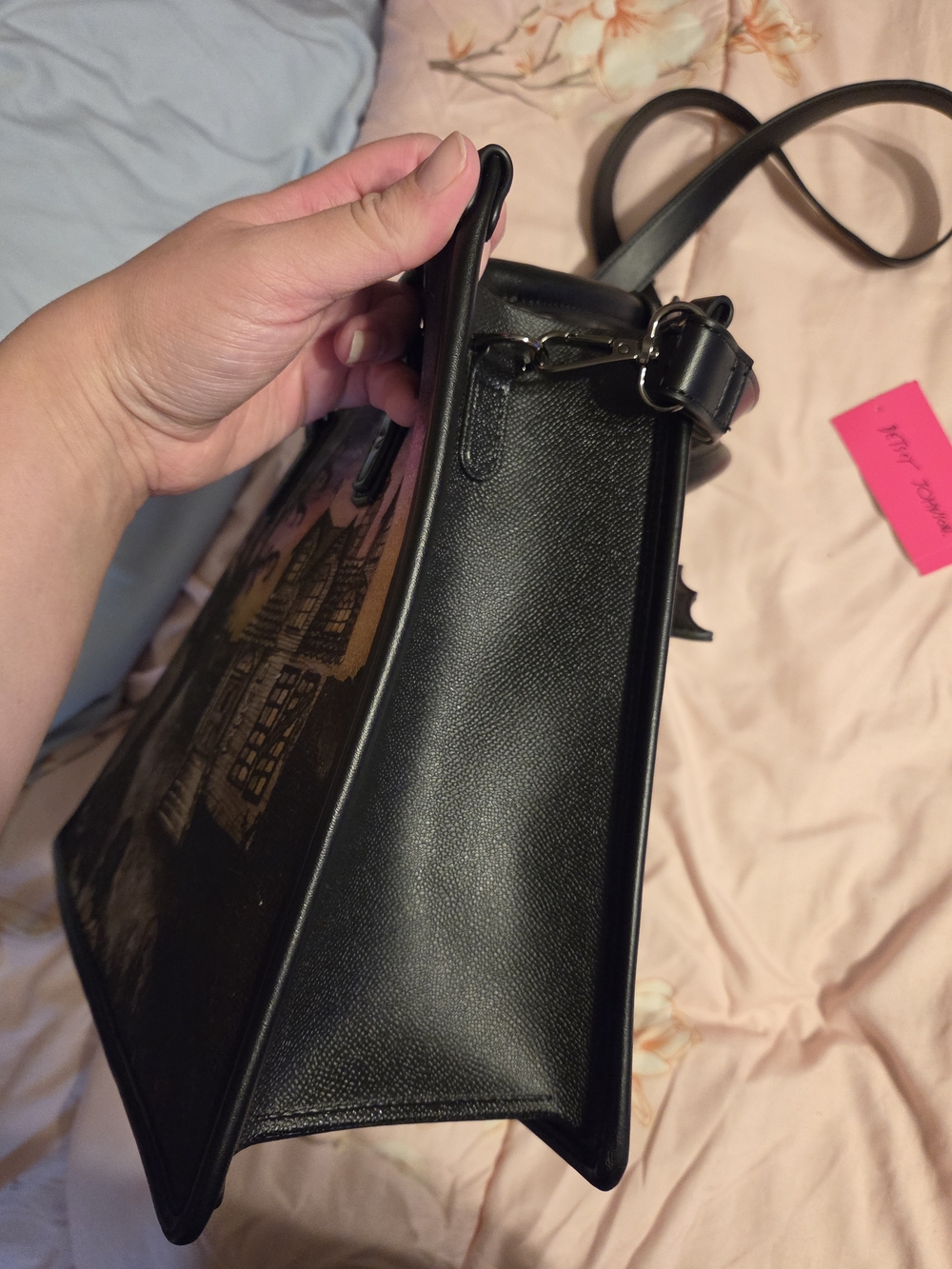 Betsey Johnson Black Haunted House Satchel - Picture 8 of 10